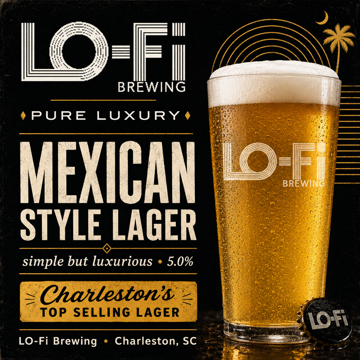 AI-generated beer campaign concept for LO-FI Brewing